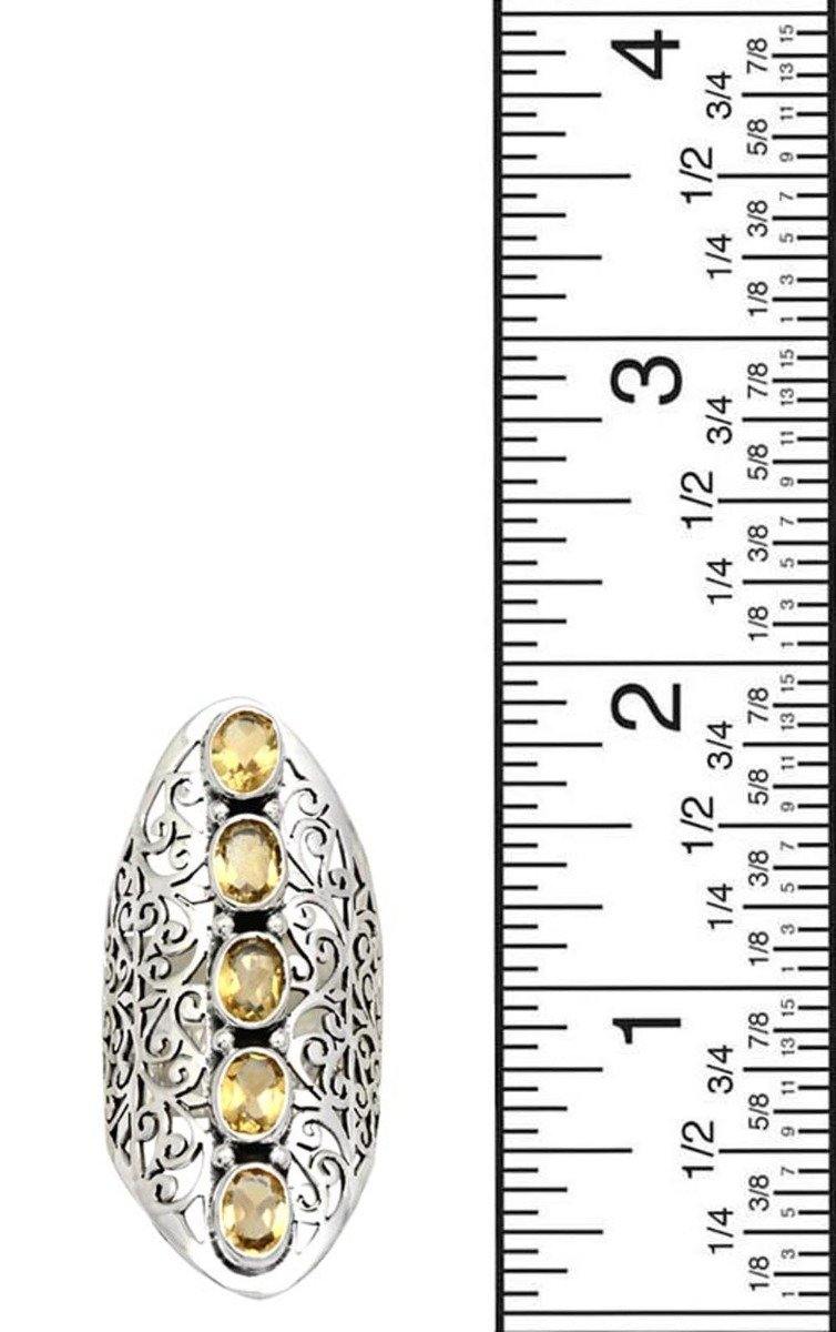 Natural Citrine 925 Sterling Silver Gemstone Rings Silver Jewelry - YoTreasure