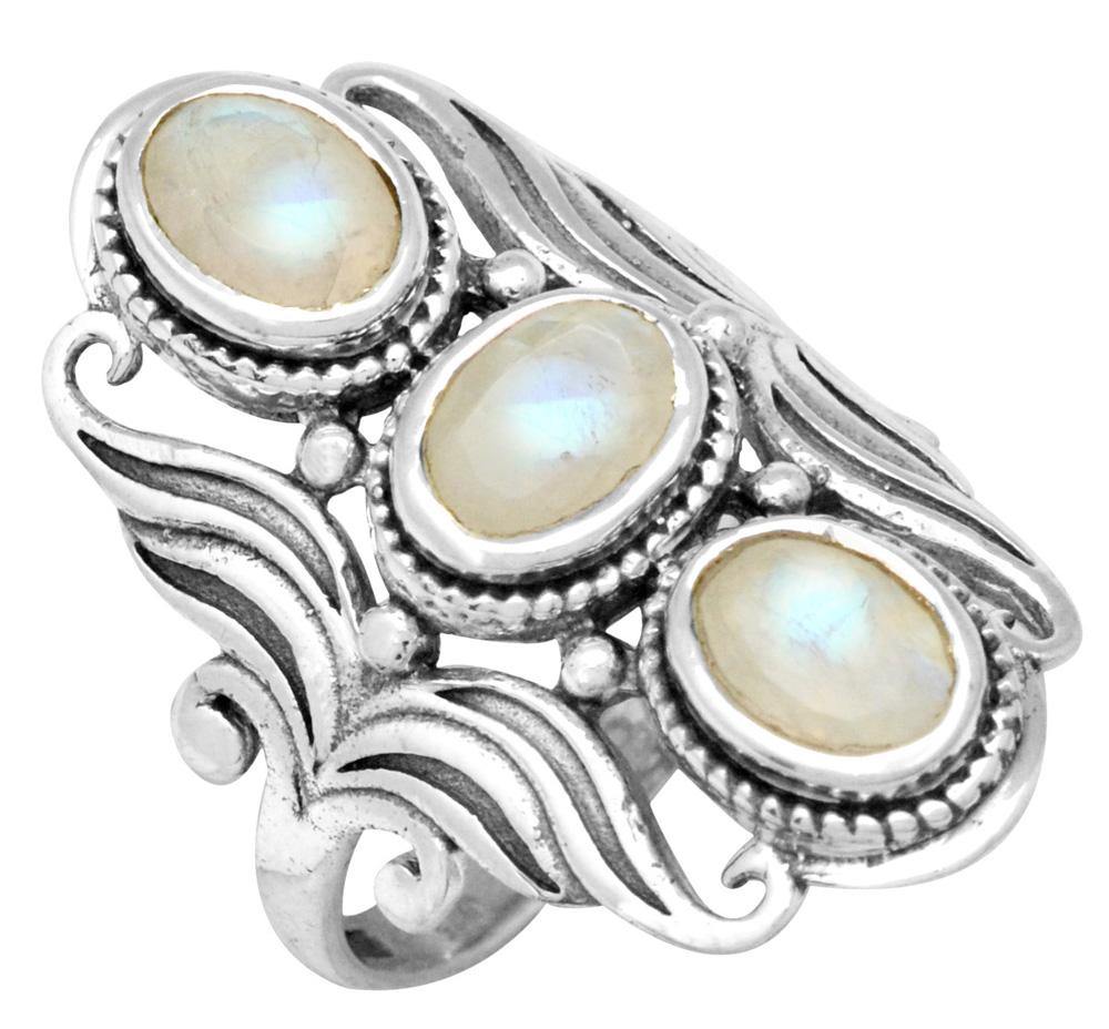 Moonstone Solid 925 Sterling Silver Ring Silver Jewelry - YoTreasure