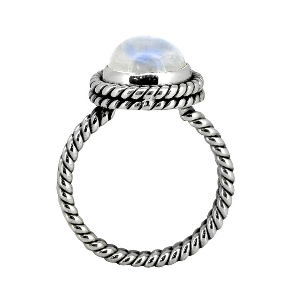 Rainbow Moonstone Solid 925 Sterling Silver Ring Jewelry - YoTreasure
