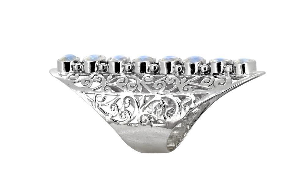Moonstone Solid 925 Sterling Silver Filigree Ring Jewelry - YoTreasure