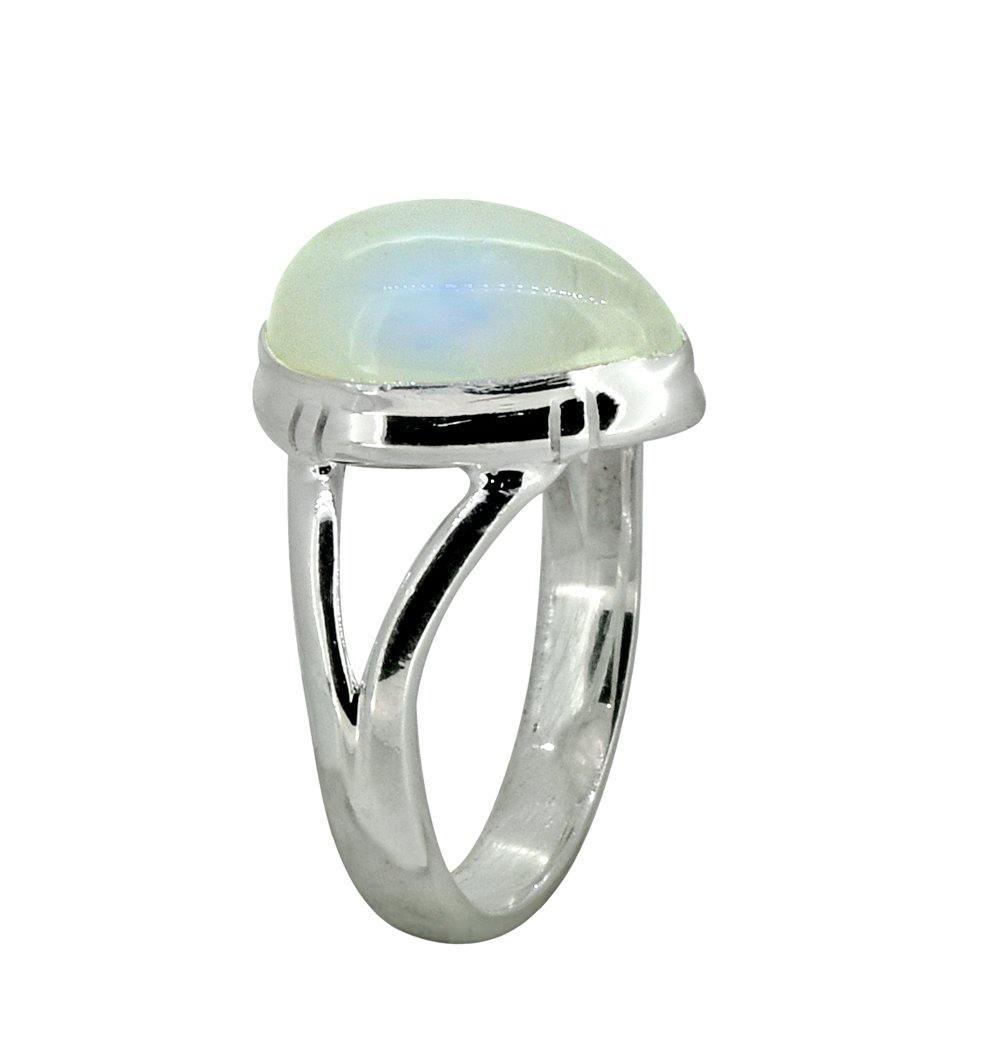 Moonstone Solid 925 Sterling Silver Teardrop Gemstone Ring - YoTreasure