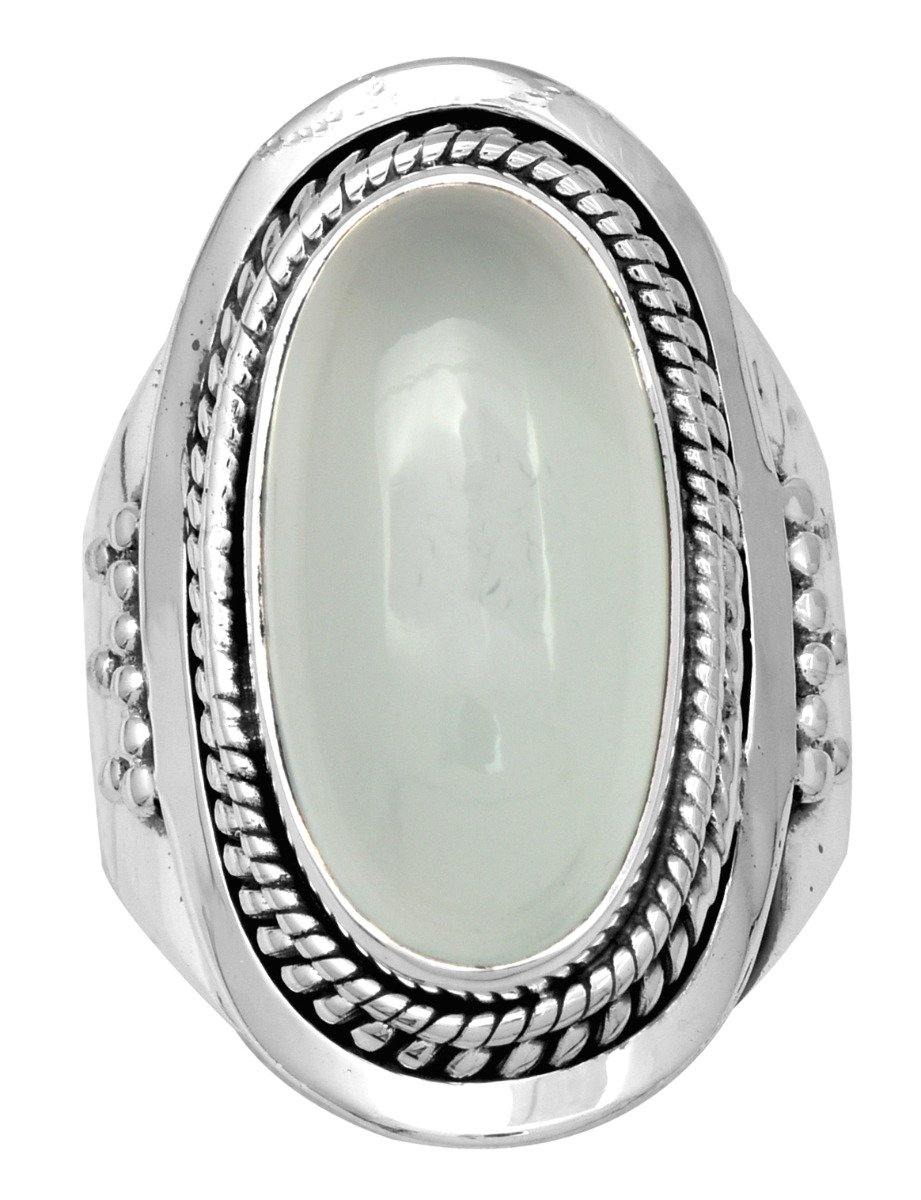Aqua Chalcedony Solid 925 Sterling Silver Ring Jewelry - YoTreasure