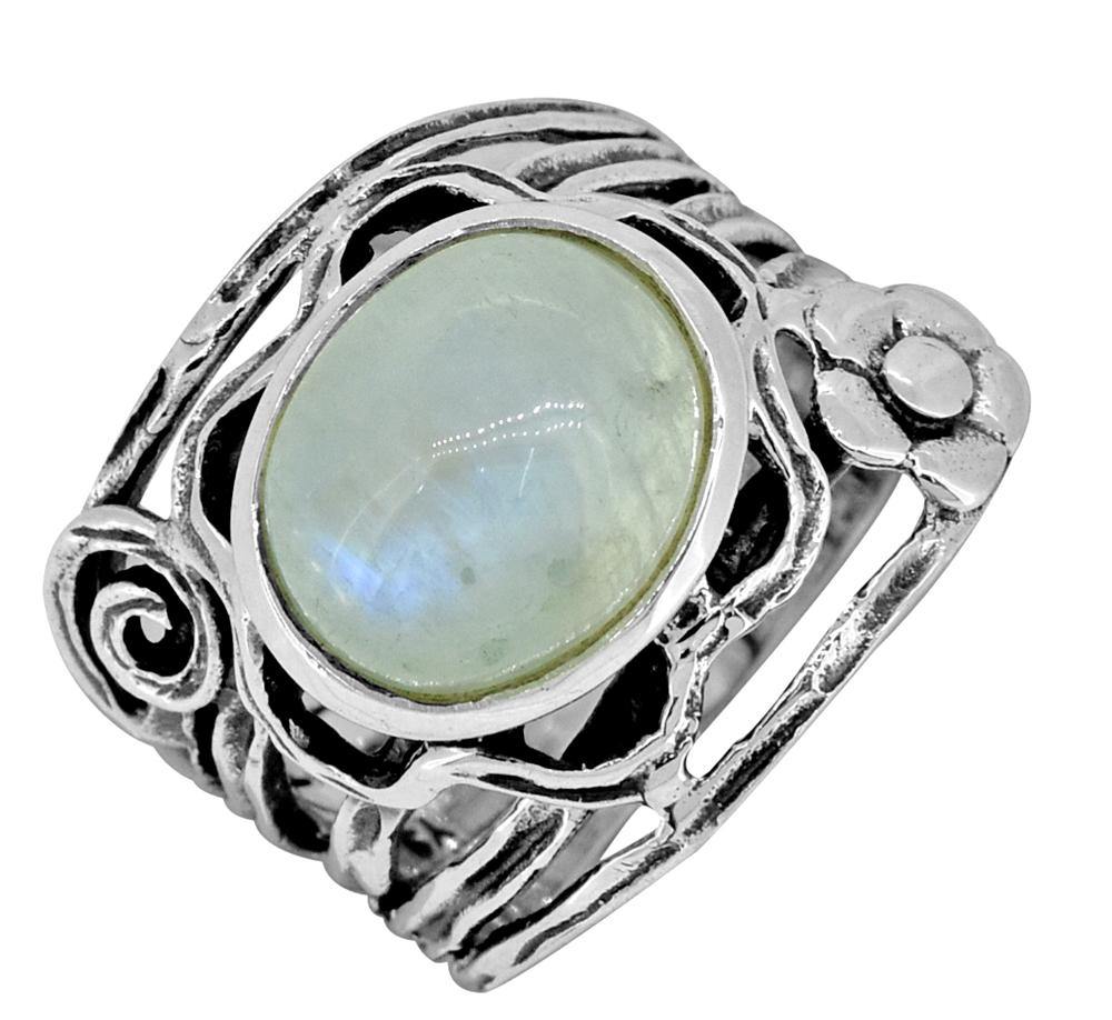 Rainbow Moonstone Solid 925 Sterling Silver Ring - YoTreasure