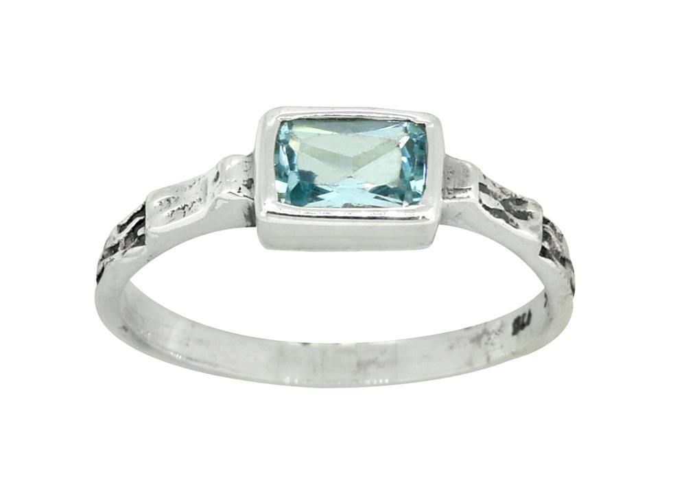 Blue Topaz Solid 925 Sterling Silver Ring Jewelry - YoTreasure