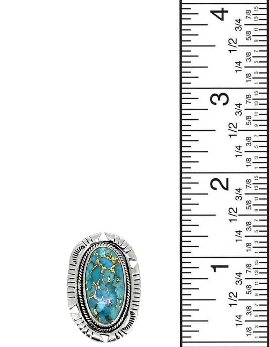 Blue Copper Turquoise Solid 925 Sterling Silver Ring Jewelry - YoTreasure