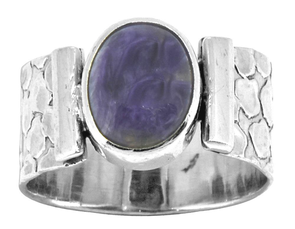 Russian Charoite Solid 925 Solid Sterling Silver Ring Jewelry - YoTreasure