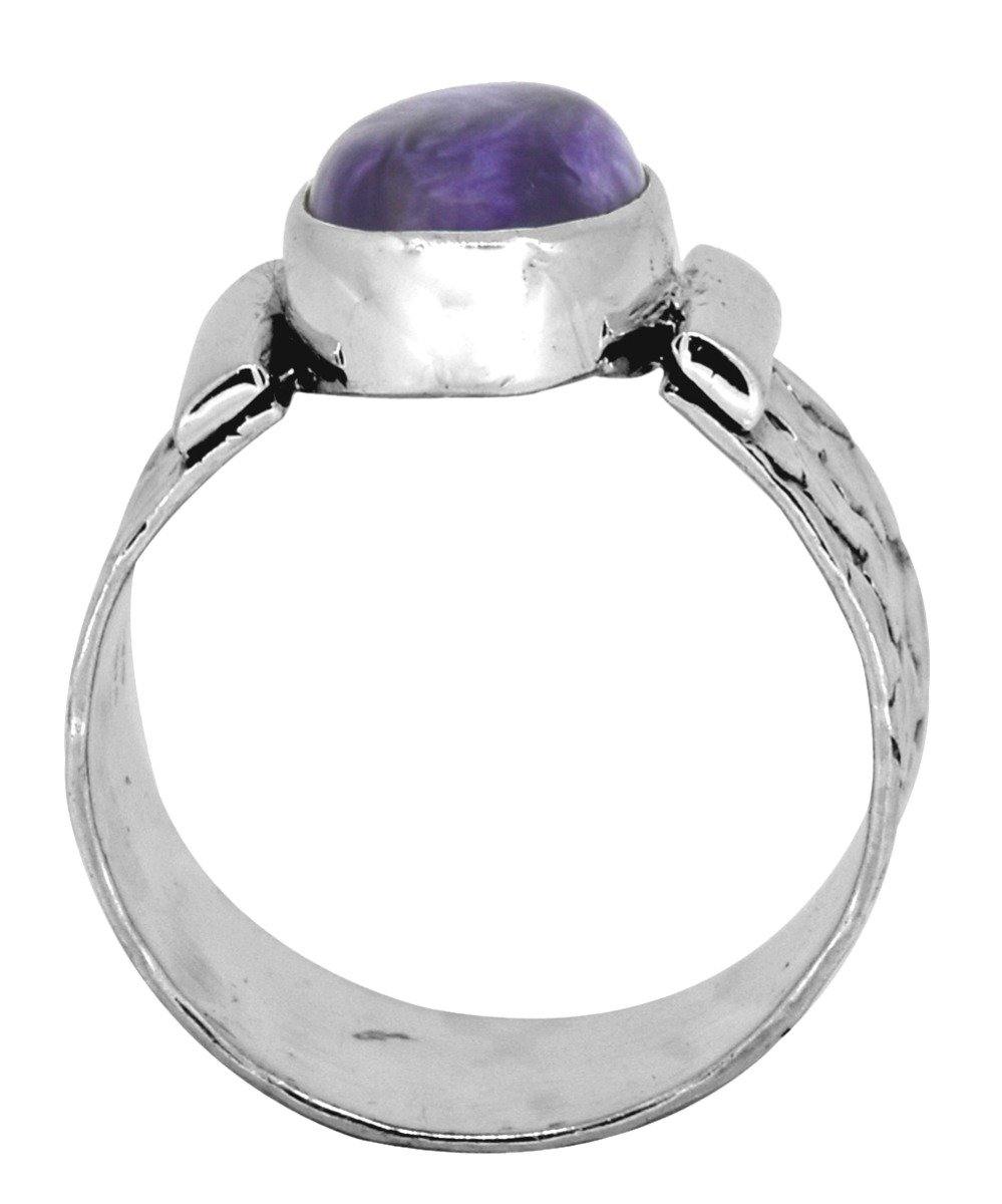 Russian Charoite Solid 925 Solid Sterling Silver Ring Jewelry - YoTreasure