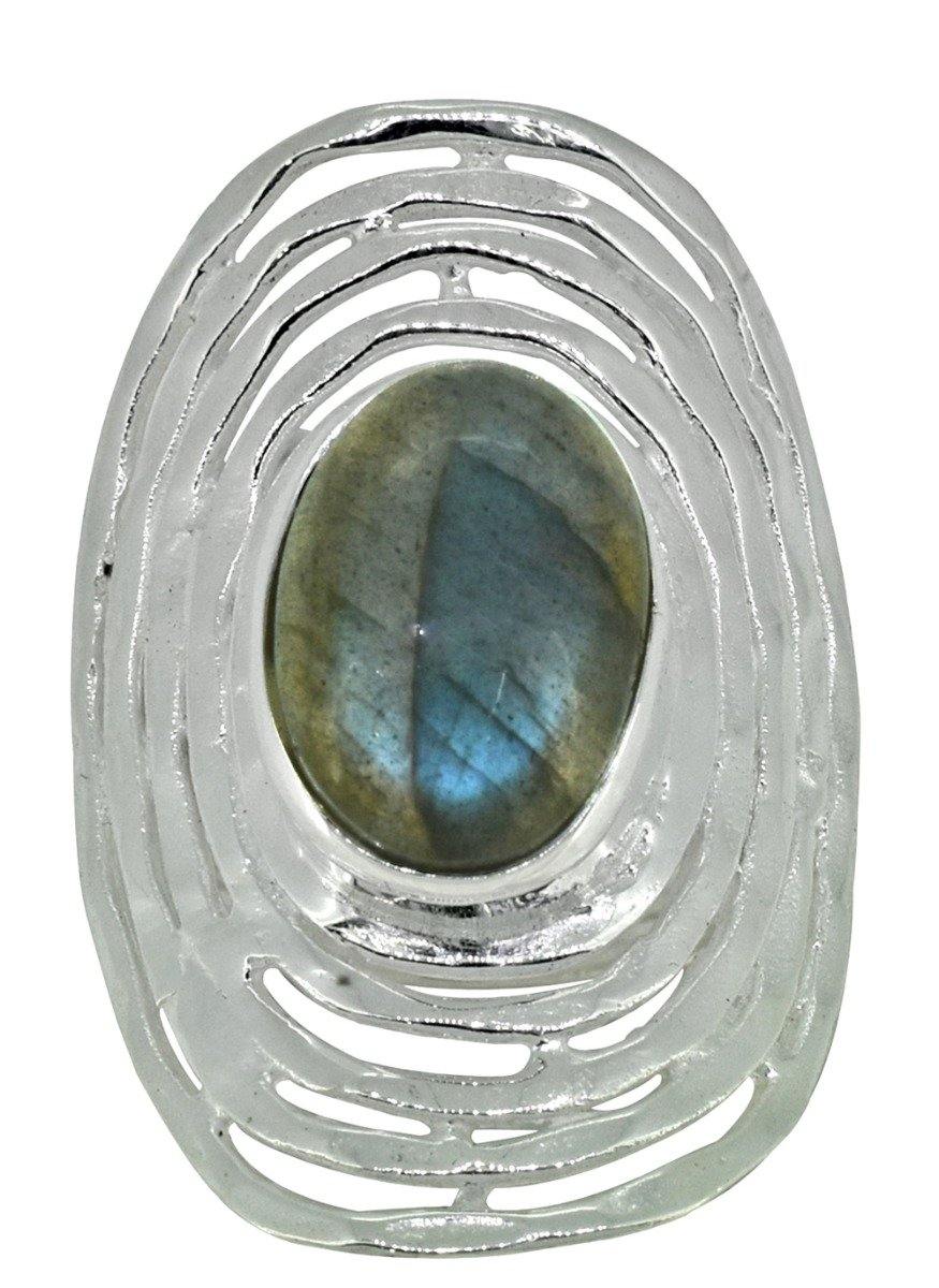 Labradorite Solid 925 Sterling Silver Designer Ring Jewelry - YoTreasure