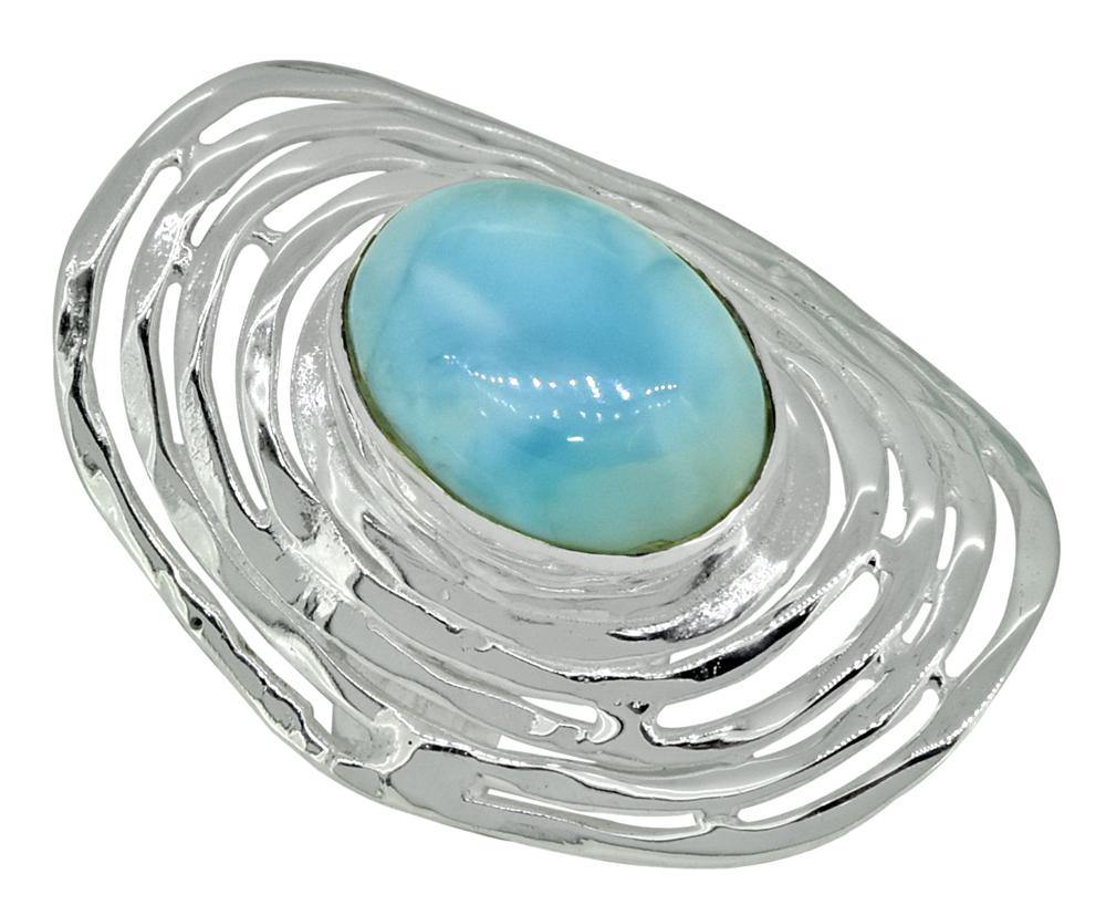 Natural Larimar Ring 925 Sterling Silver Designer Jewelry - YoTreasure