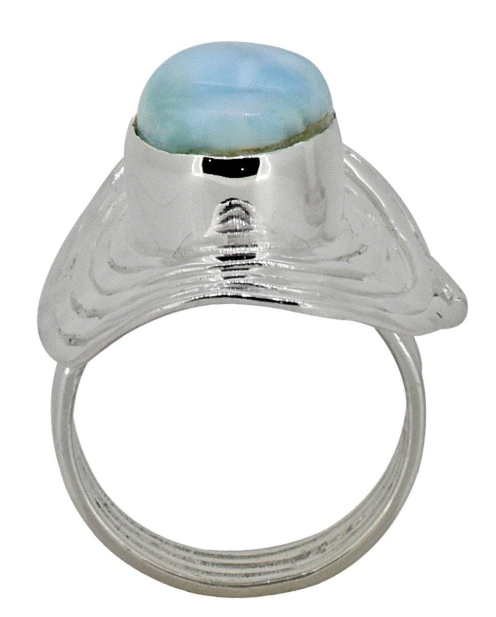 Natural Larimar Ring 925 Sterling Silver Designer Jewelry - YoTreasure