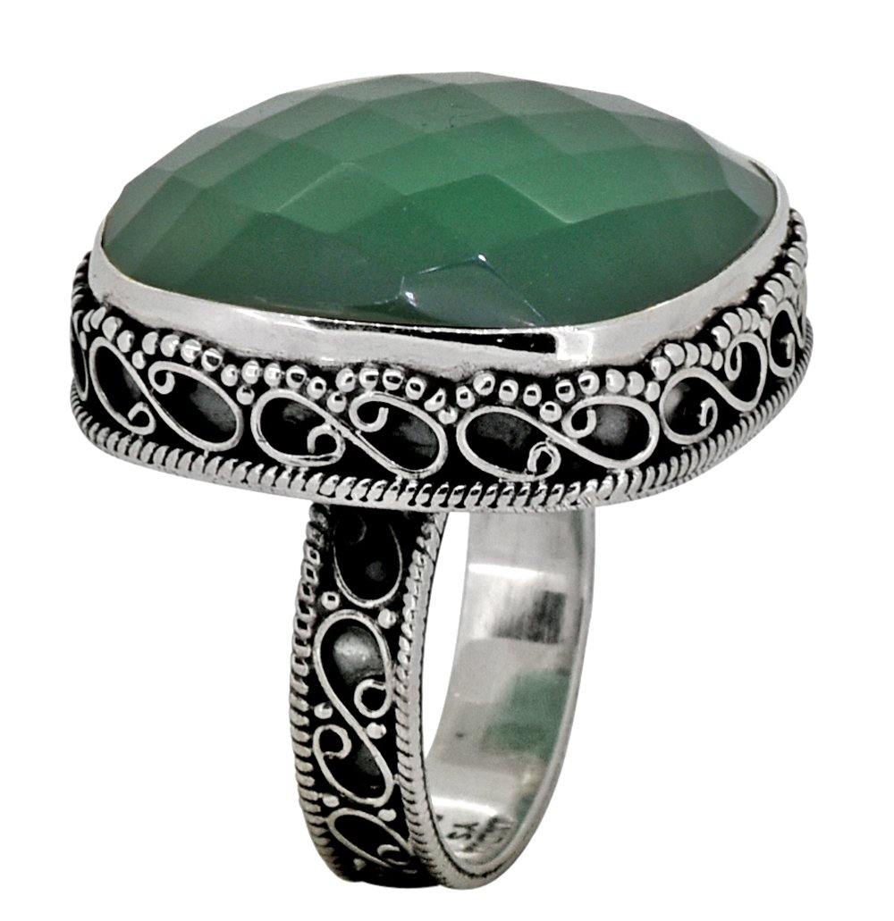 Green Onyx Ring 925 Sterling Silver Designer Jewelry - YoTreasure