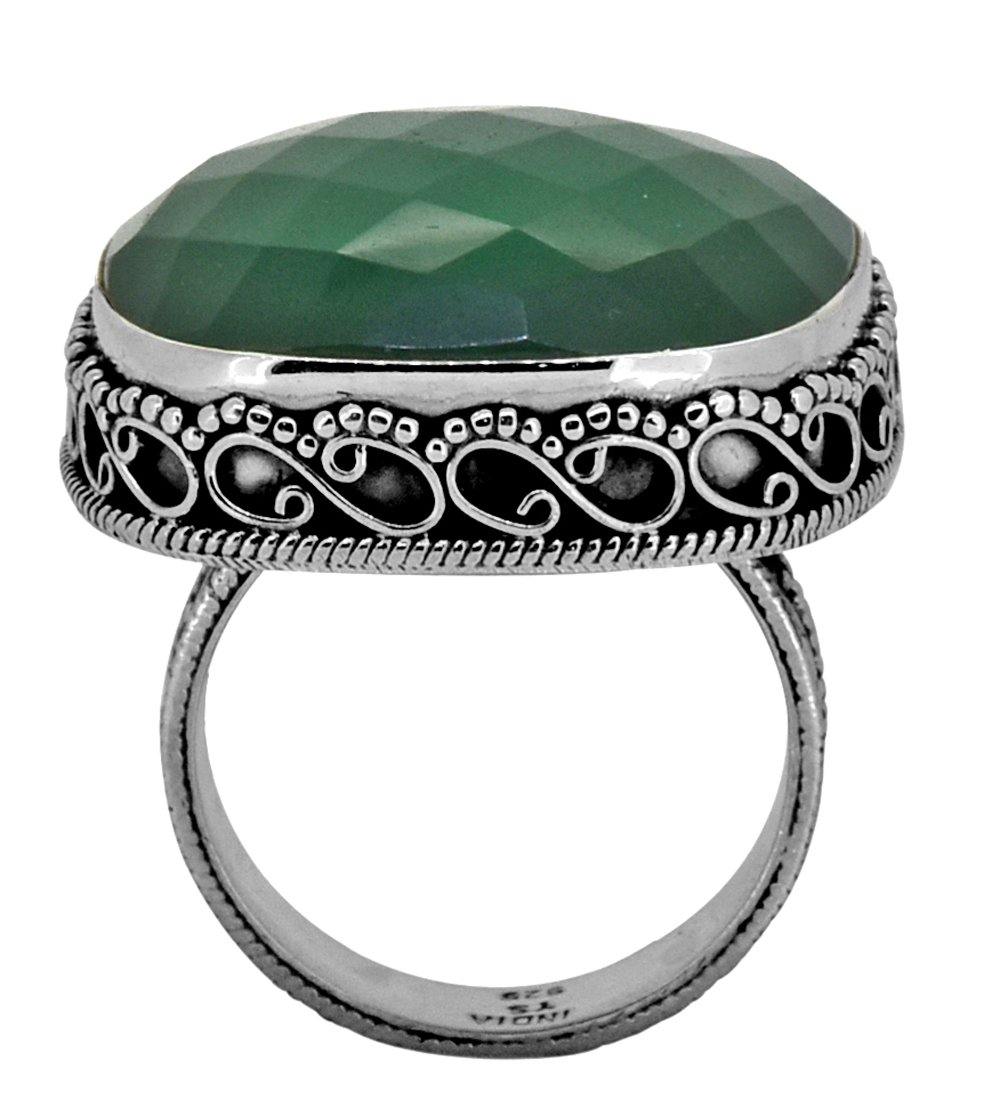 Green Onyx Ring 925 Sterling Silver Designer Jewelry - YoTreasure
