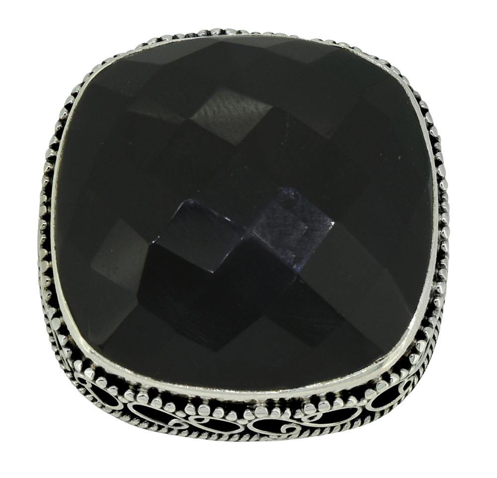 Black Onyx Solid 925 Sterling Silver Cocktail Ring Jewelry - YoTreasure