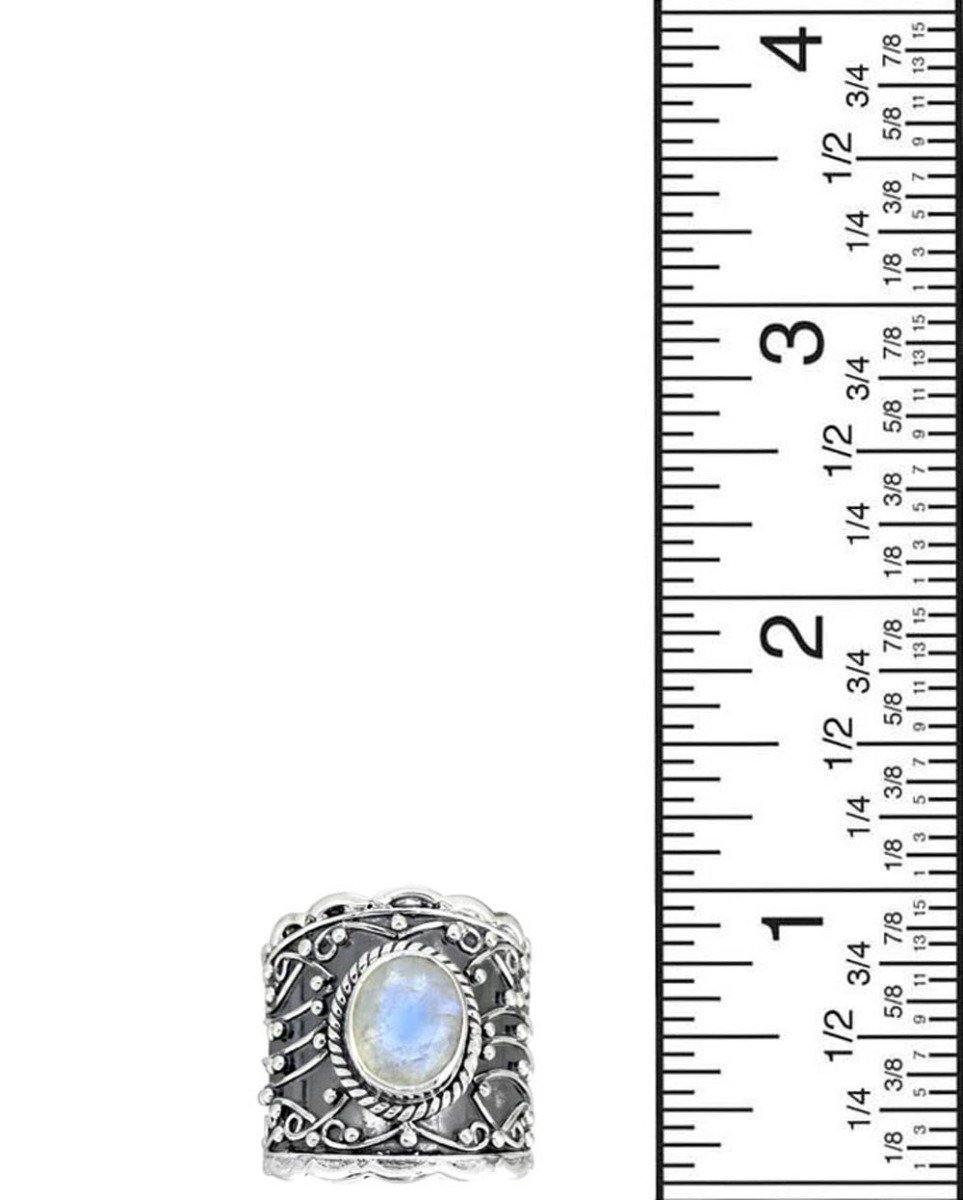 Rainbow Moonstone Solid 925 Sterling Silver Designer Ring Jewelry - YoTreasure