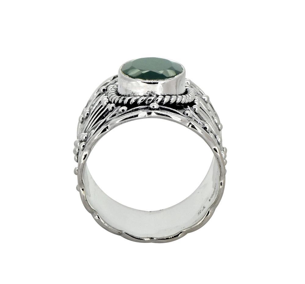 Green Onyx Solid 925 Sterling Silver Designer Ring Jewelry - YoTreasure