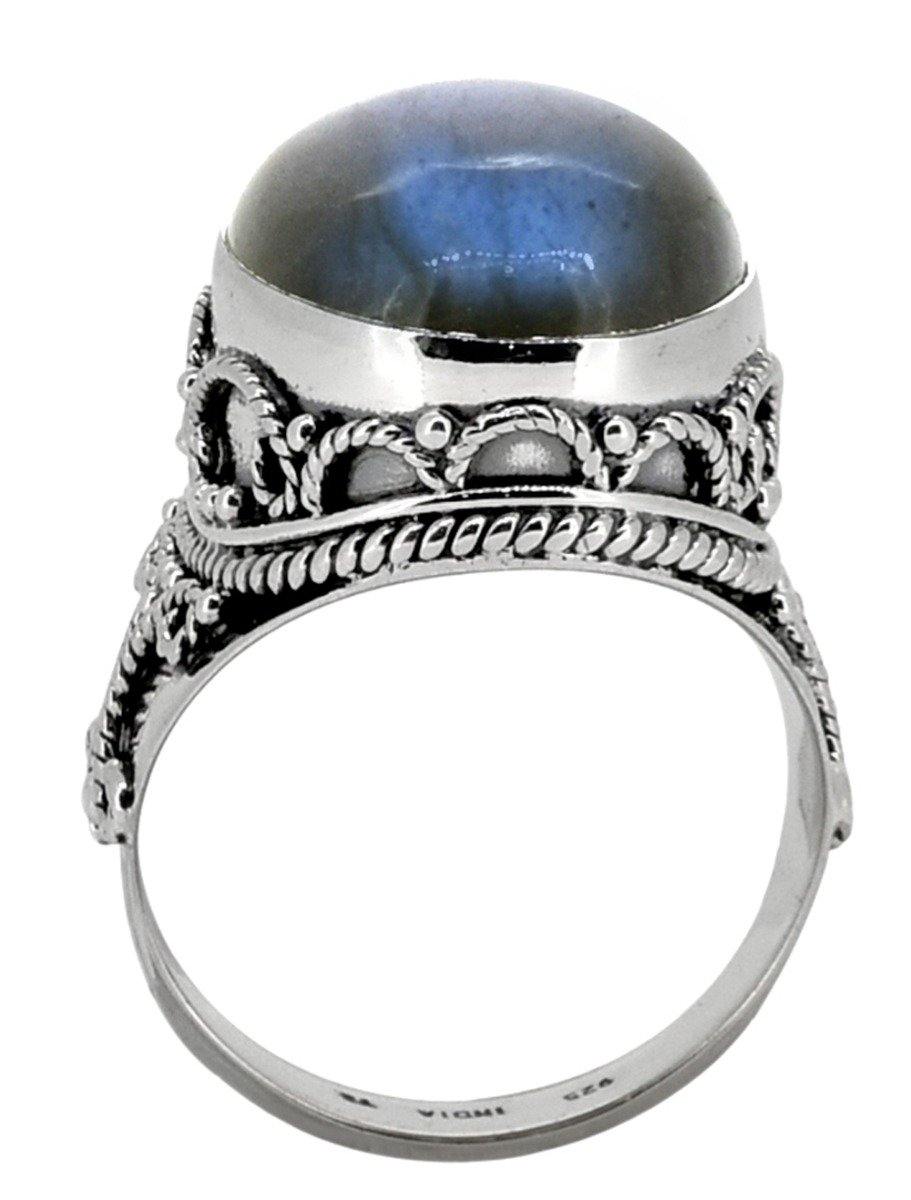 Labradorite Solid 925 Sterling Silver Cocktail Ring Jewelry - YoTreasure
