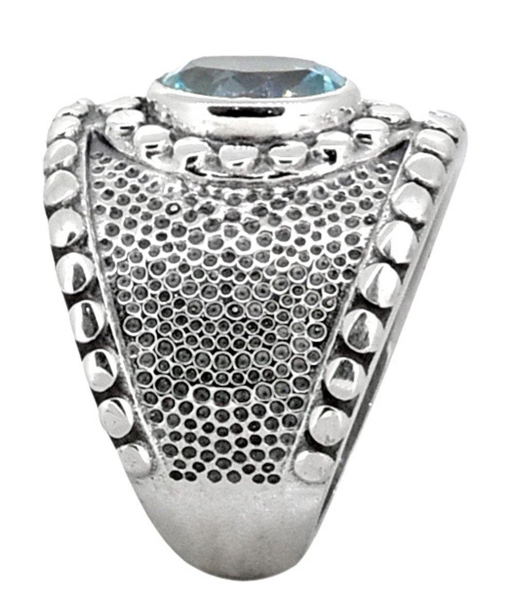 Sky Blue Topaz Solid 925 Sterling Silver Designer Ring Jewelry - YoTreasure