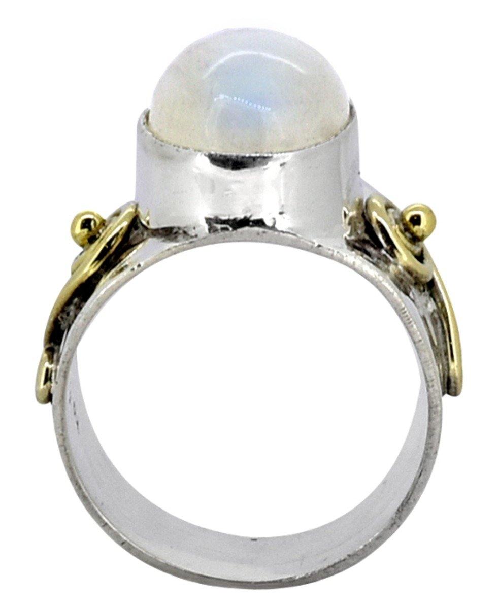 Rainbow Moonstone Ring 925 Sterling Silver Brass Gemstone Designer Jewelry - YoTreasure