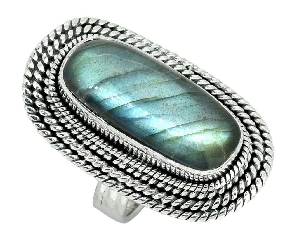 Labradorite Solid 925 Sterling Silver Ring Jewelry - YoTreasure