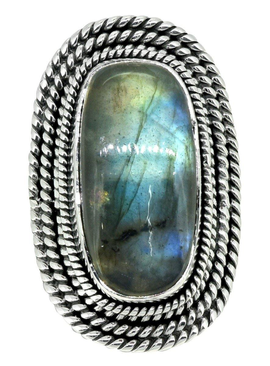 Labradorite Solid 925 Sterling Ring Jewelry Gift - YoTreasure