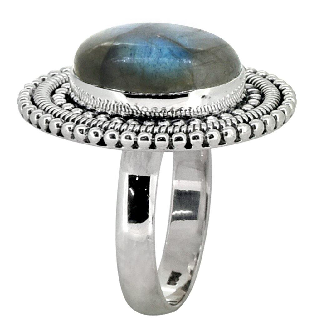 Labradorite Ring Solid 925 Sterling Silver Jewelry - YoTreasure