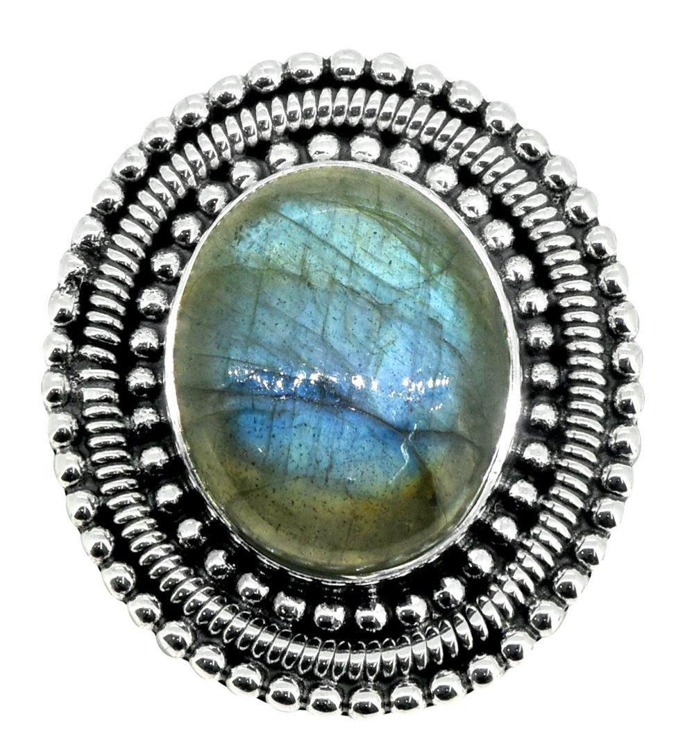 Labradorite Ring Solid 925 Sterling Silver Jewelry - YoTreasure