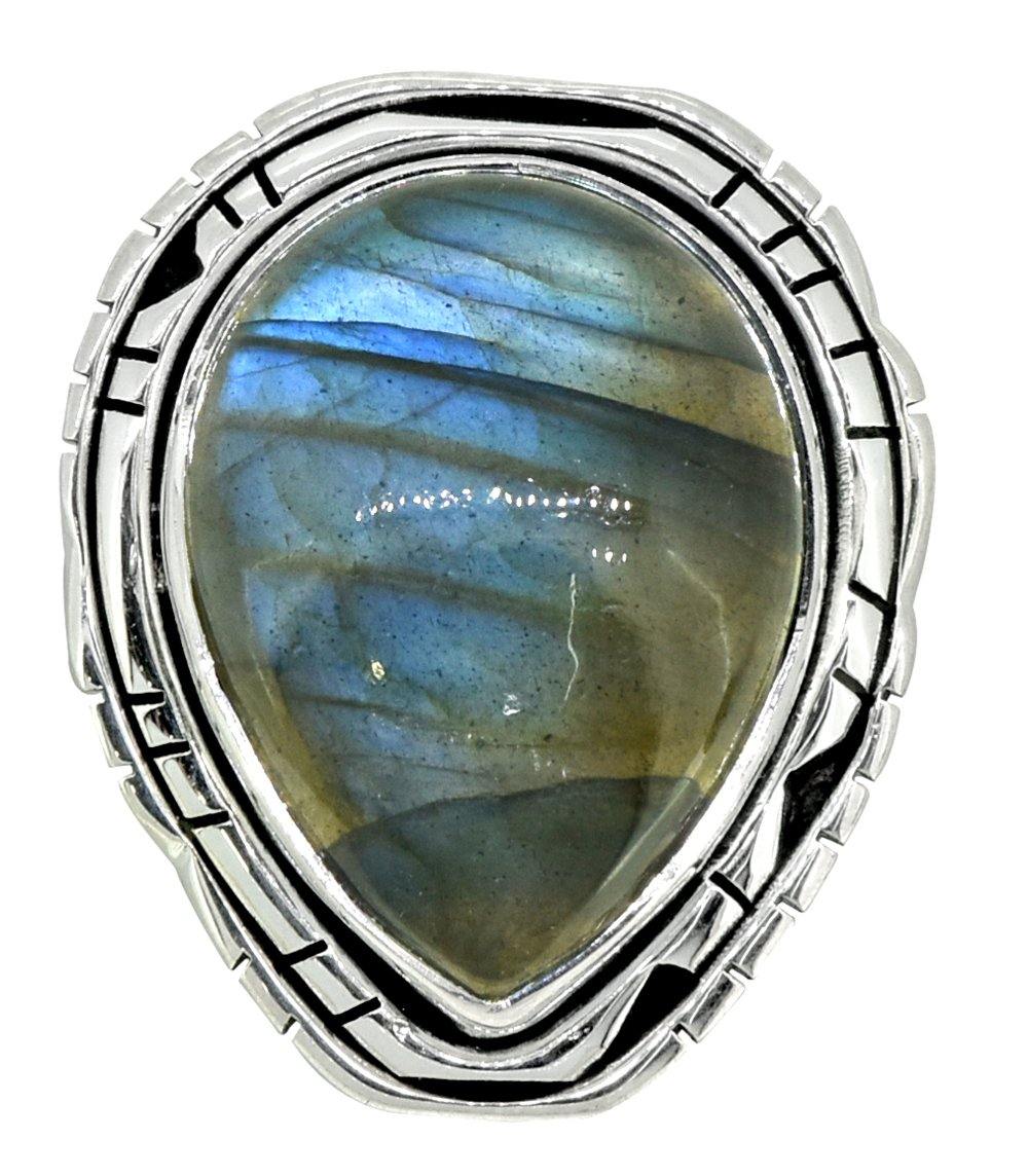 Labradorite Solid 925 Sterling Silver Ring Jewelry - YoTreasure