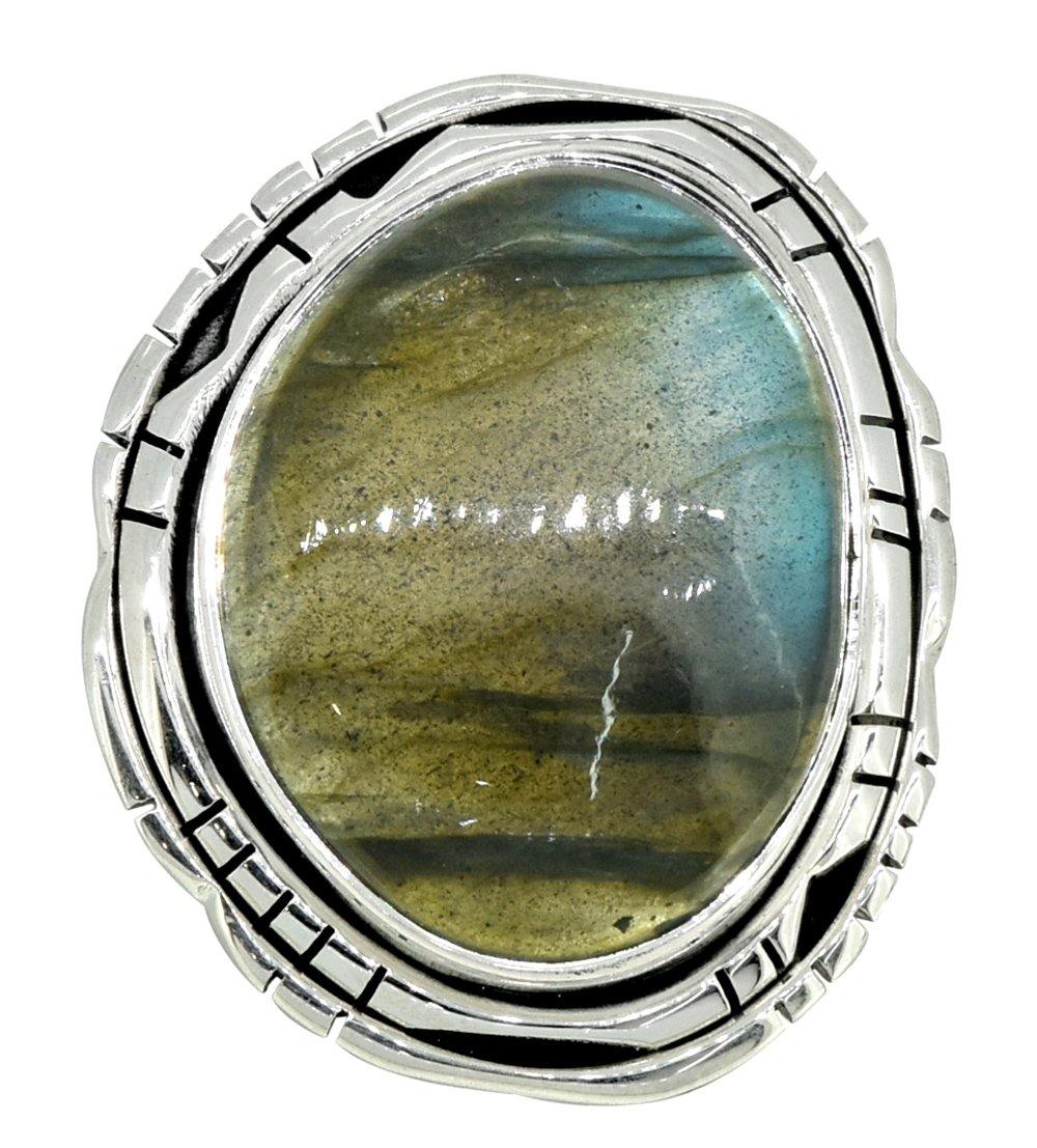 Labradorite Gemstone Solid 925 Sterling Silver Ring - YoTreasure