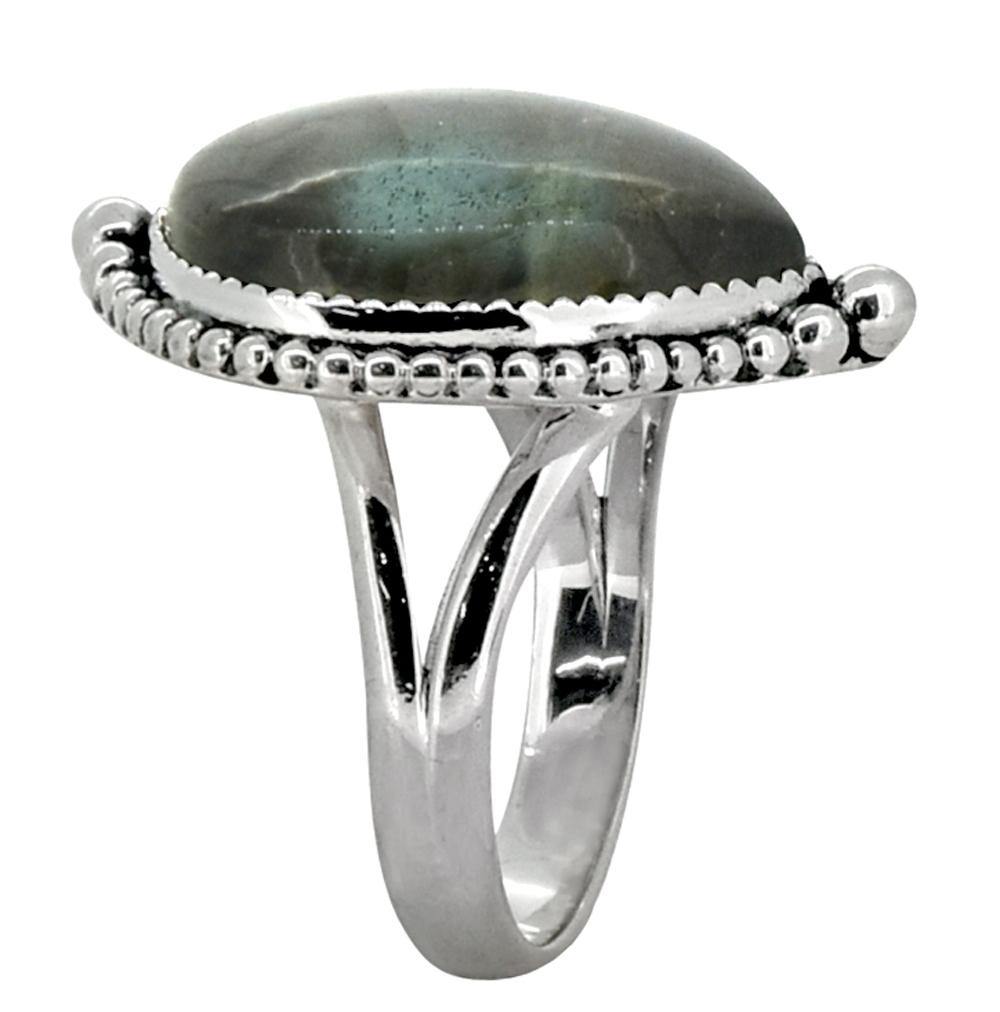 Labradorite Solid 925 Sterling Silver Designer Teardrop Ring - YoTreasure
