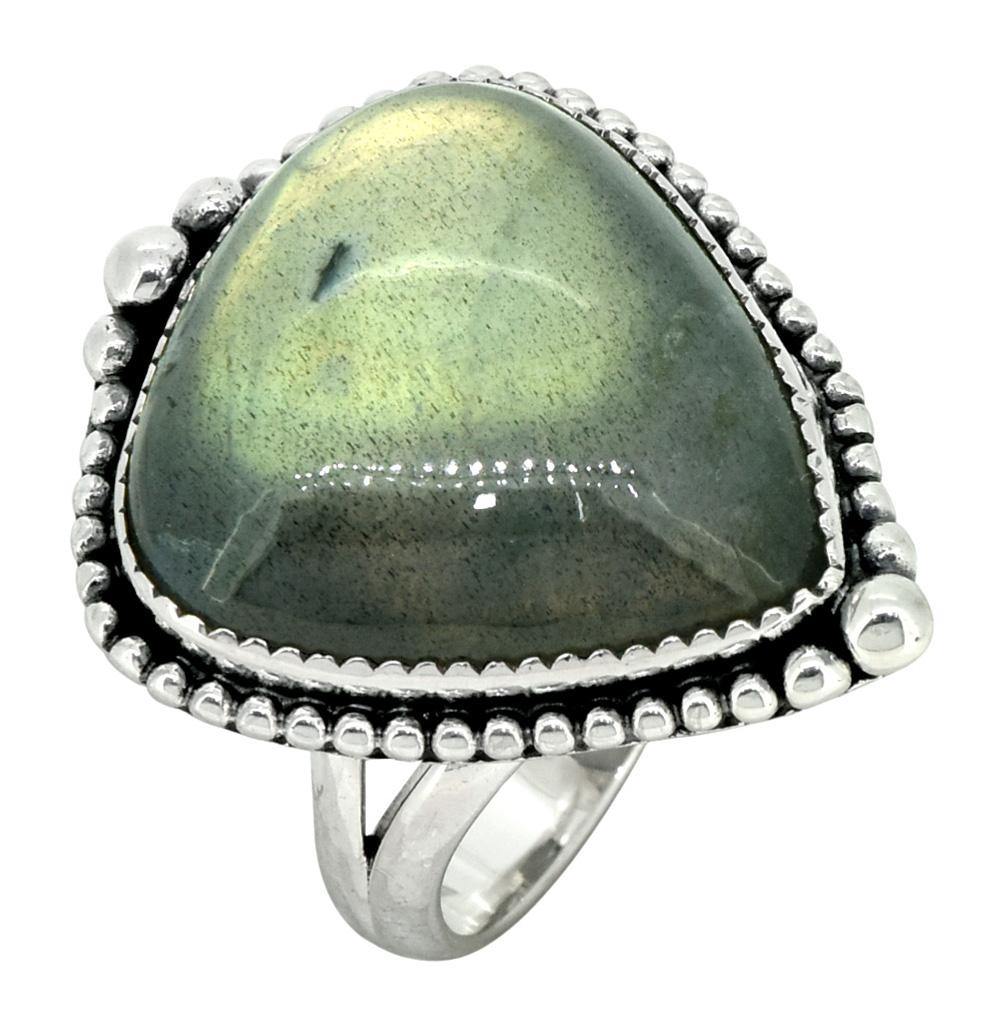 Labradorite Ring Solid 925 Sterling Silver Jewelry Gift For Her - YoTreasure