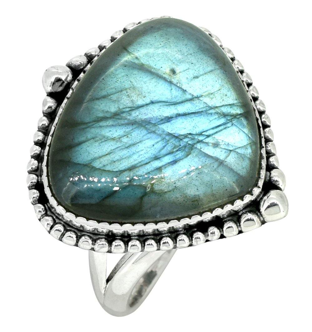 Labradorite Ring Solid 925 Sterling Silver Designer Jewelry - YoTreasure