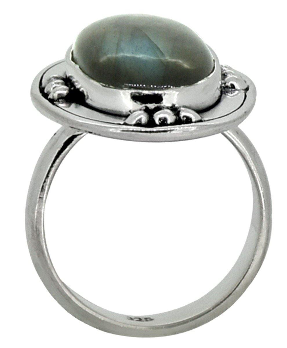 Genuine Labradorite Ring Solid 925 Sterling Silver Womens Jewelry - YoTreasure
