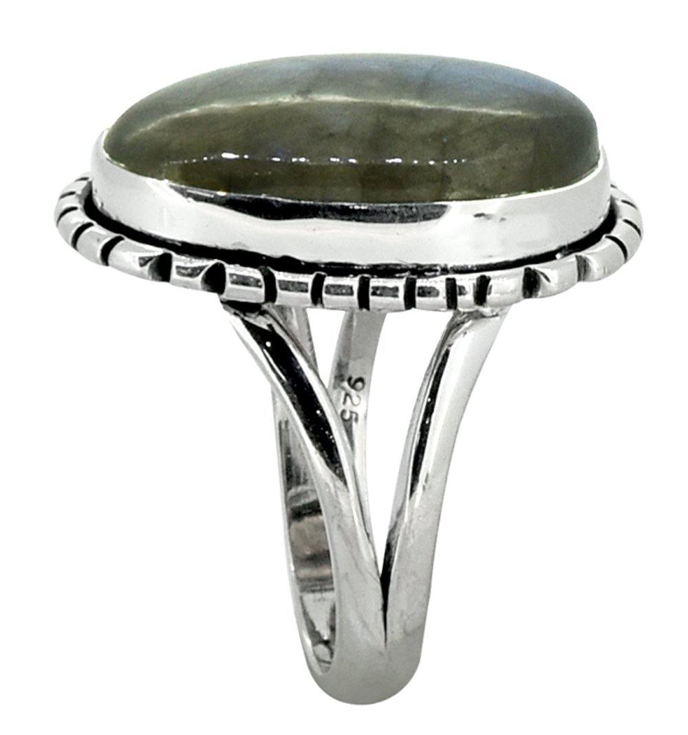 Labradorite Ring Solid 925 Sterling Silver - YoTreasure