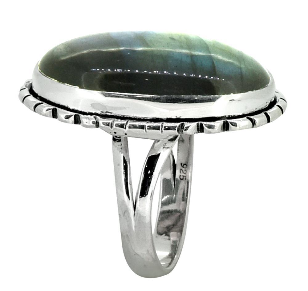 Labradorite Ring Solid 925 Sterling Silver Gemstone Jewelry Gift For Her - YoTreasure