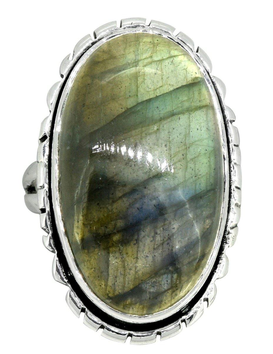Labradorite Ring Solid 925 Sterling Silver Gemstone Jewelry Gift For Her - YoTreasure