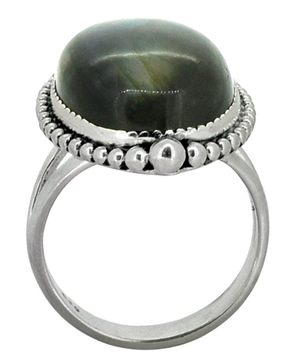 Natural Labradorite Solid 925 Sterling Silver Gemstone Ring Jewelry - YoTreasure