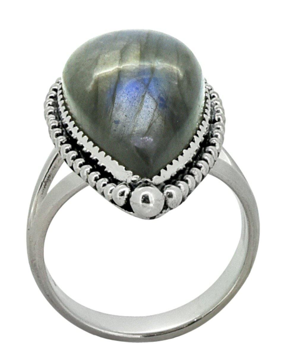 Solid 925 Sterling Silver Designer Blue Labradorite Ring - YoTreasure