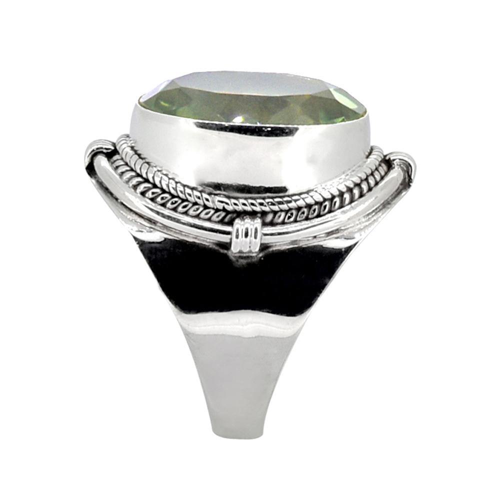 Natural Green Amethyst Ring 925 Sterling Silver Designer Jewelry - YoTreasure