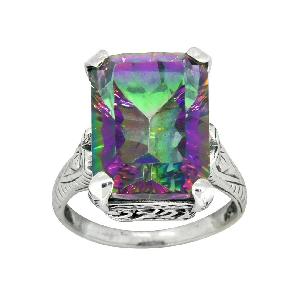 Rainbow Quartz Solid 925 Sterling Silver Ring Jewelry - YoTreasure