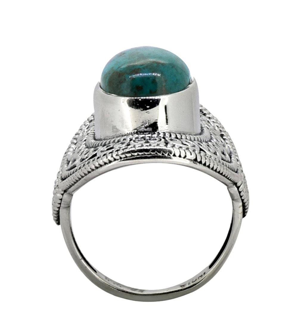 Natural Chrysocolla Solid 925 Sterling Silver Designer Ring Jewelry - YoTreasure