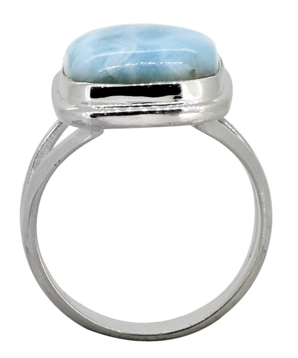 Natural Larimar Ring Solid 925 Sterling Silver Jewelry - YoTreasure