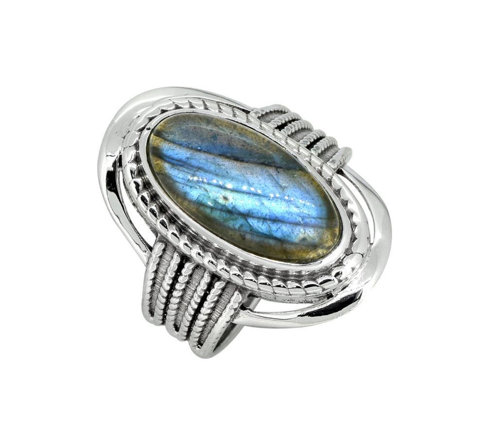 Labradorite Solid 925 Sterling Silver Gemstone Ring - YoTreasure