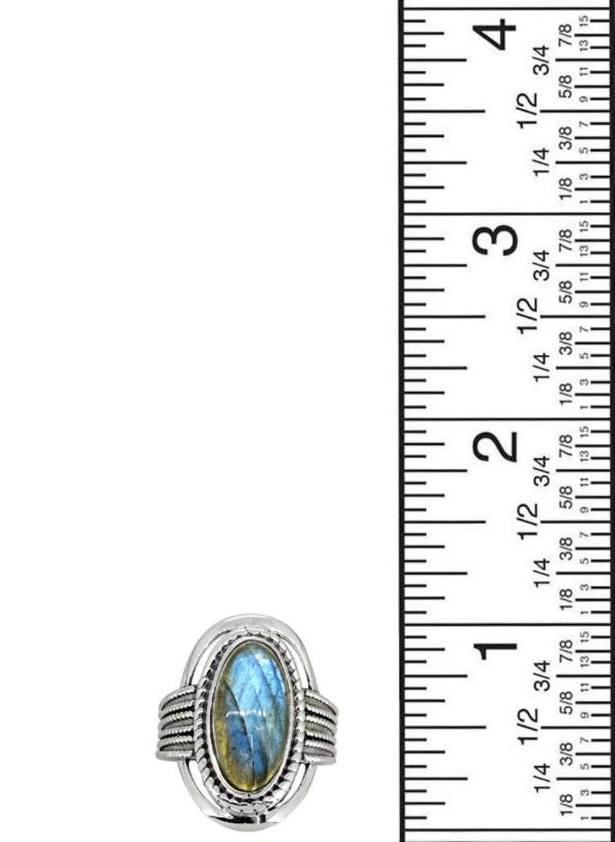 Labradorite Solid 925 Sterling Silver Gemstone Ring - YoTreasure