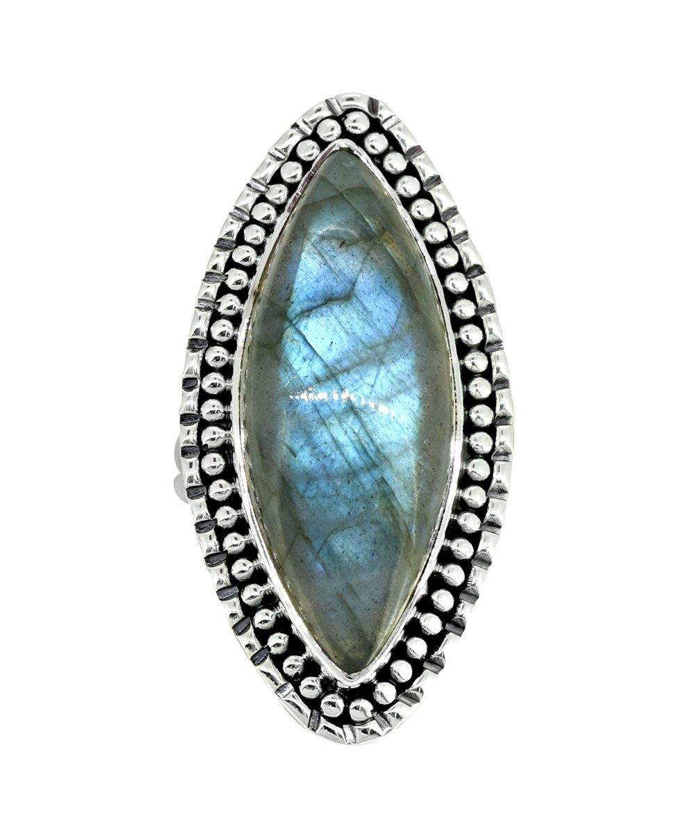 Labradorite Ring Solid 925 Sterling Silver Gemstone Jewelry - YoTreasure