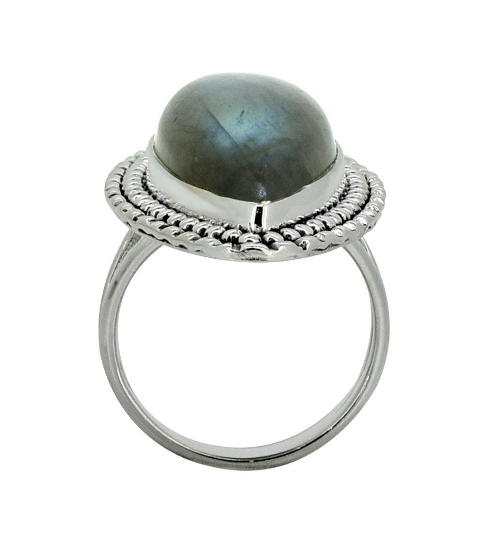 Labradorite Ring Solid 925 Sterling Silver Gemstone Jewelry - YoTreasure