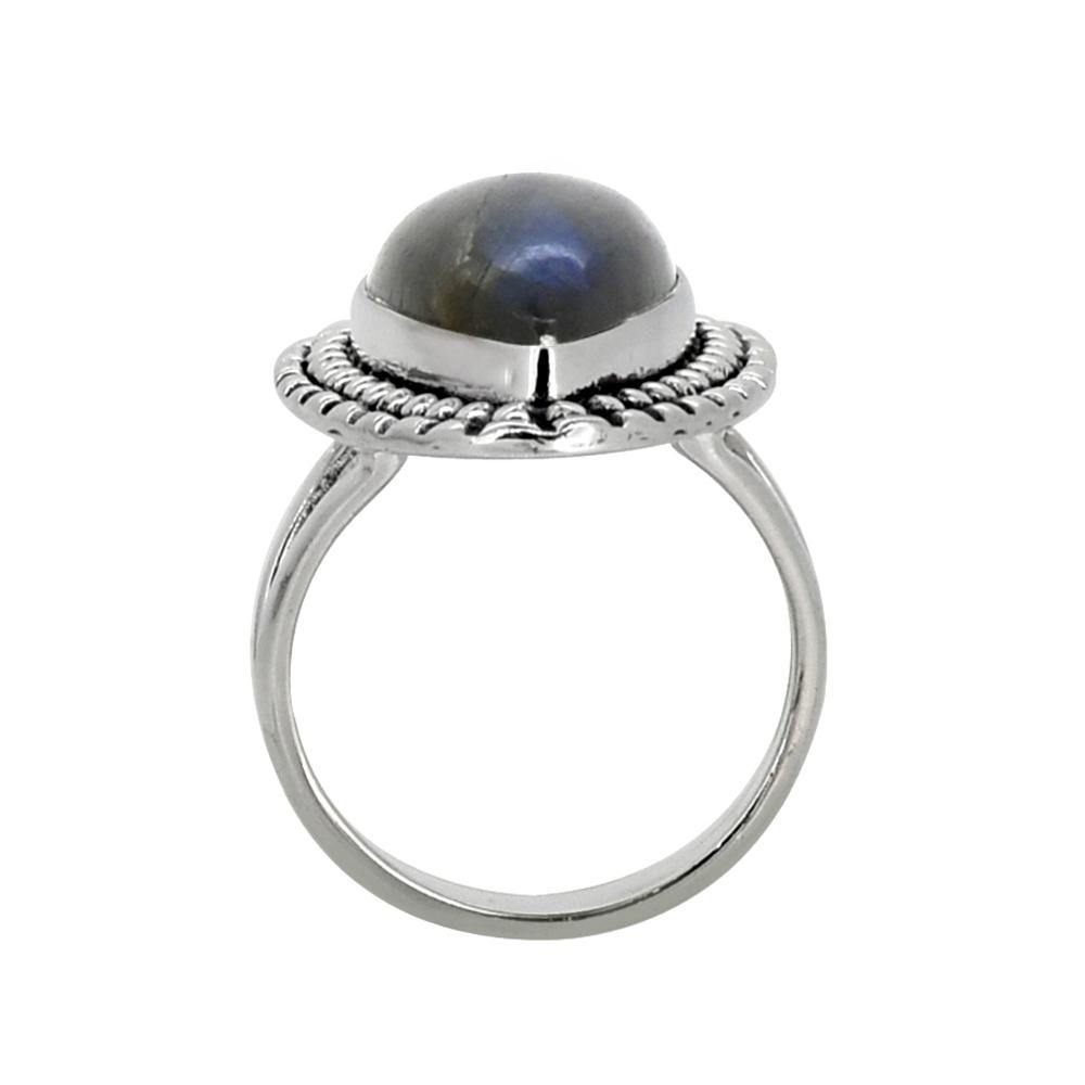 Labradorite Solid 925 Sterling Silver Split Shank Ring Jewelry - YoTreasure