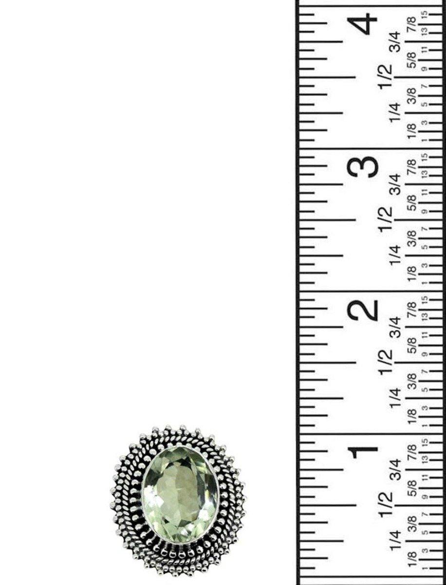 Green Amethyst Solid 925 Sterling Silver Designer Ring Jewelry - YoTreasure