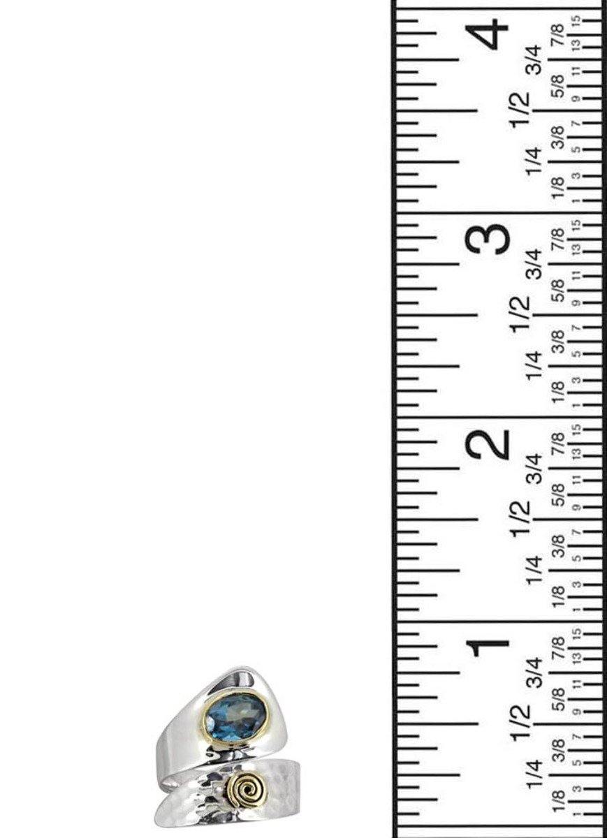 London Blue Topaz Solid 925 Sterling Silver Brass Two Tone Ring Jewelry - YoTreasure