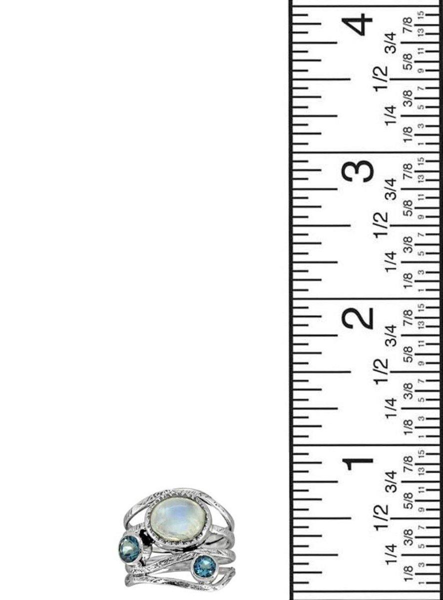 Moonstone London Blue Topaz Sterling Silver Ring