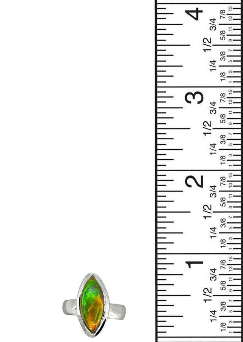 Green Ammolite Solid 925 Sterling Silver Ring - YoTreasure